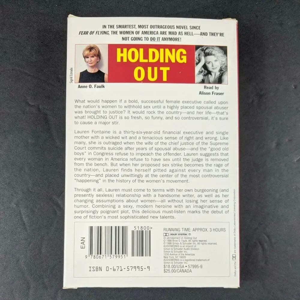 Holding Out Novel by Anne O. Faulk Simon Schuster on Audiobook Cassette Tape